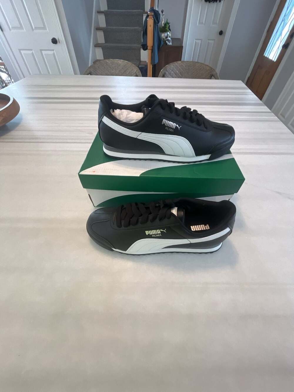 Puma Roma Basic Sneakers Black White Leather